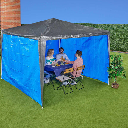 Šoninės panelės mėlynai pavėsinei, 3 vnt. rinkinys
