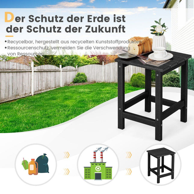 Šoninis staliukas, atsparus oro sąlygoms, HDPE Adirondack stalas, 36 x 36 x 47 cm, juodas