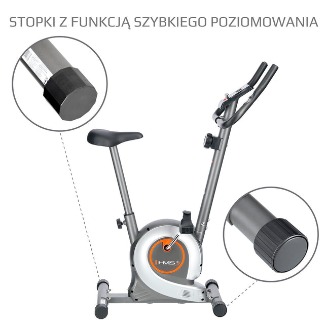 Sidabrinis magnetinis stacionarus dviratis - reguliuojamas pasipriešinimas