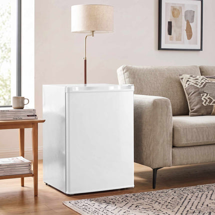 Single-Door Mini Fridge 72.5 L with Chiller Compartment, Thermostat, White