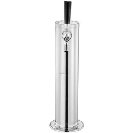 Single Tap Stainless Kegerator Tower Kit, W21.8 Regulator, A Coupler