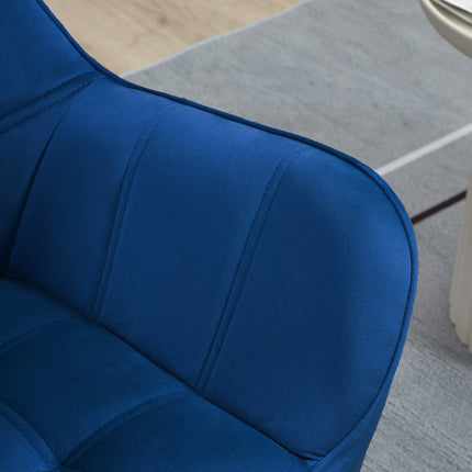 Velvet Wingback lounge chair, blue, raised legs, 67x61.5x71 cm