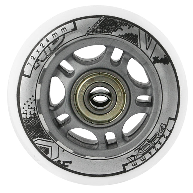 Riedlentės ratukai 72x24 82A balti, ABEC-7 guolių komplektas