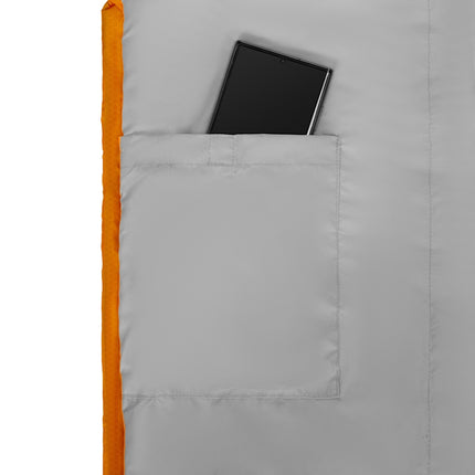 Miegmaišis, itin lengvas, pilkai oranžinis, kompaktiškas