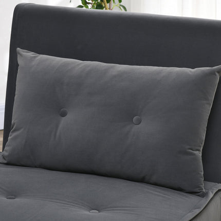 Folding Velvet sofa Chair bed - Dark gray cushion, 77x88x83 cm