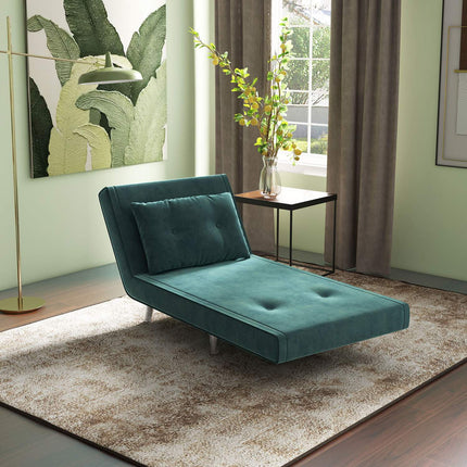 Miegamasis krėslas, Sulankstomas krėslas su lovos funkcija, Viengulė sofa su pagalvėmis, Svečių lova, Apmušta sofa su aksominiu imitacijos raštu, Tamsiai žalia, 77 x 88 x 83 cm