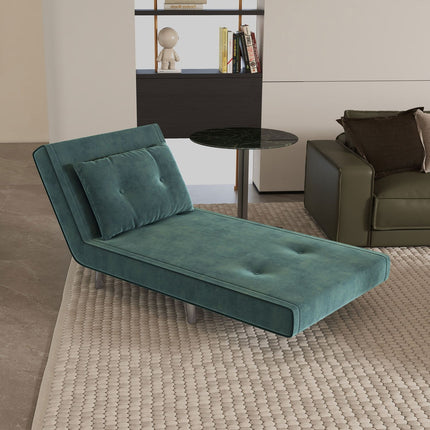 Miegamasis krėslas, Sulankstomas krėslas su lovos funkcija, Viengulė sofa su pagalvėmis, Svečių lova, Apmušta sofa su aksominiu imitacijos raštu, Tamsiai žalia, 77 x 88 x 83 cm
