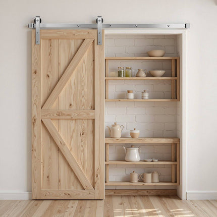 Sliding Barn Door Hardware Kit, 5FT Track, 330 lb