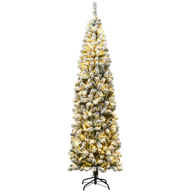 Plona Kalėdų eglutė su sniegu, 225 cm, 350 LED lempučių