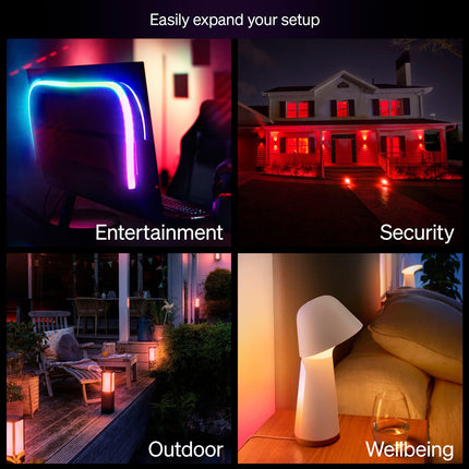 Smart Lighting Starter Kit, White & Color Ambiance, 2x E27 Bulbs + Bridge