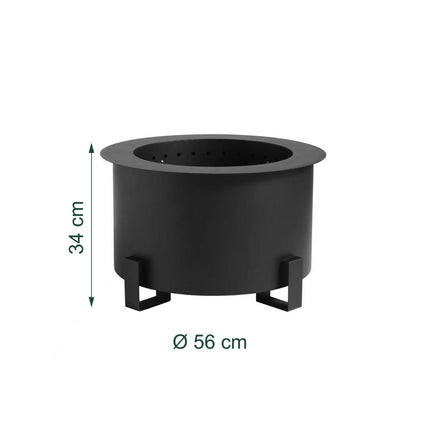 Bedūmė laužavietė, 56 cm plienas, dviejų kamerų degimas