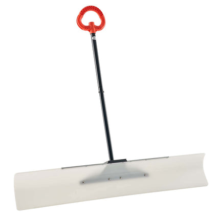 Snow Pusher Shovel, 48-Inch HDPE Blade, Metal Edge