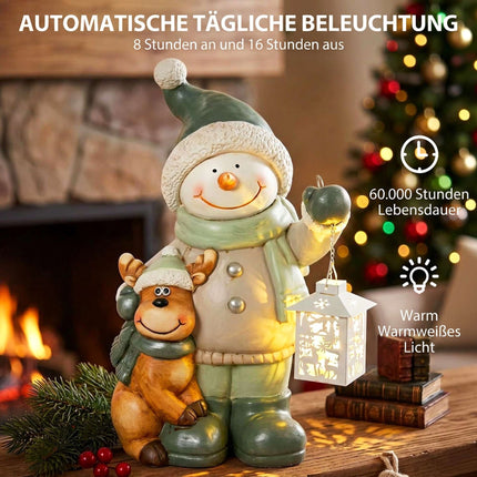 Sniego senio figūrėlė 43 cm su LED žibintu ir laikmačiu