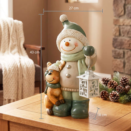 Sniego senio figūrėlė 43 cm su LED žibintu ir laikmačiu