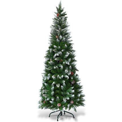 Snieguota Kalėdų eglutė su metaliniu stovu, 630 PVC antgalių, 180 cm