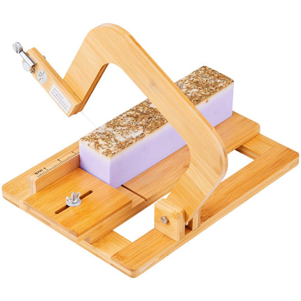 Soap Cutter, Bamboo Adjustable 0-2 Inch Wire Slicer