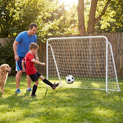 Futbolo vartai su 5 skylučių taikinio sienele, 215 × 152 cm