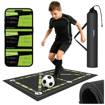 Soccer Training Mat 60 x 90 cm with Non-Slip Rubber Base, Shoulder Bag