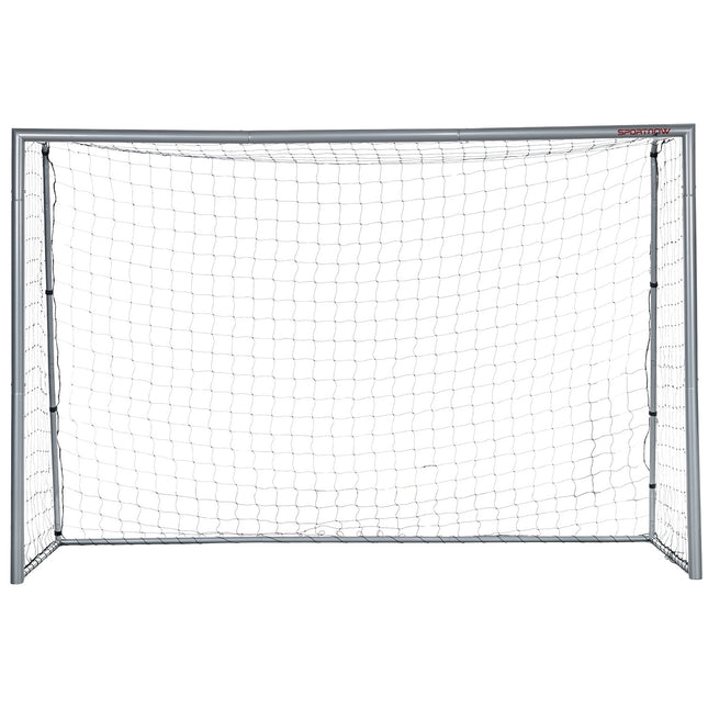 Futbolo vartai su PE tinkleliu vaikams ir suaugusiesiems, 300 x 120 x 200 cm, plienas, PE, sodo futbolo treniruočių vartai, pilki