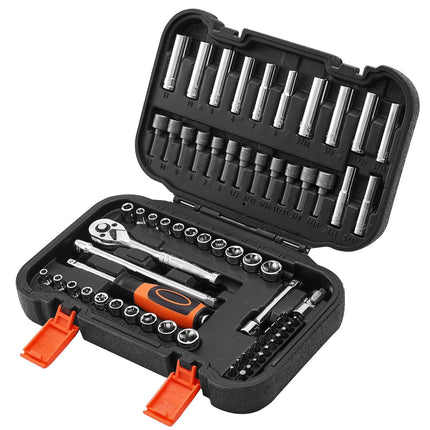 Socket Set, 70-Piece 1/4-Inch Drive SAE Metric Kit