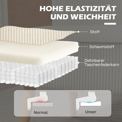 Dvivietė moderni sofa be porankių, apmušta sofa su velveto imitacija, maža poilsio sofa su medinėmis kojelėmis svetainei, 117 x 56,5 x 77 cm, kreminės baltos spalvos