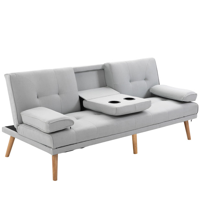 Sofa-lova Patogi sofa-lova, 3 vietų, sofa-lova, lininė, šviesiai pilka, 181x77x72 cm