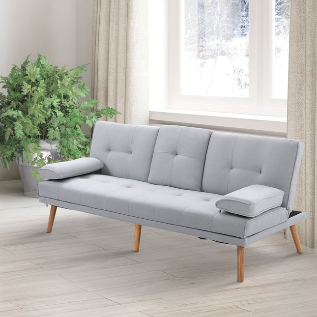 Sofa-lova Patogi sofa-lova, 3 vietų, sofa-lova, lininė, šviesiai pilka, 181x77x72 cm