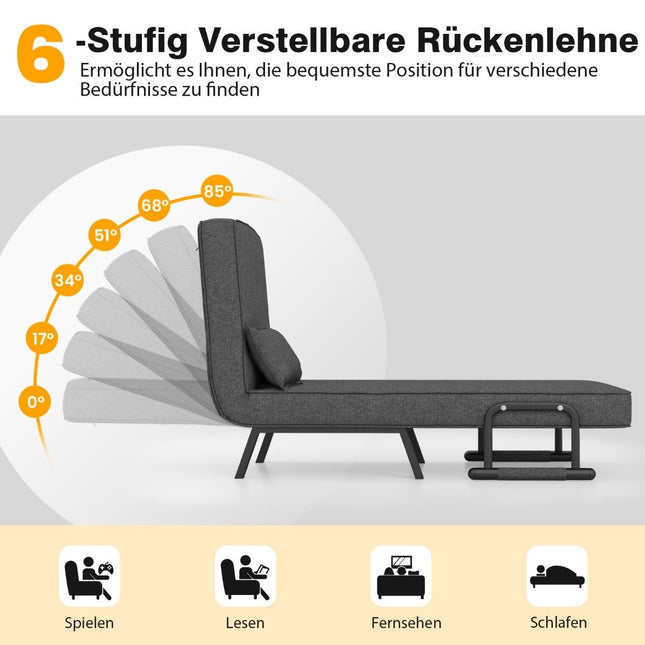 Sulankstoma reguliuojamo aukščio sofa-lova Sofa-lova su atlošu tamsiai pilka