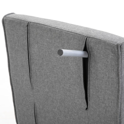 Sofa-lova su porankiais, 65 x 69 x 80 cm, 3 viename, sofa-lova, svečių lova, šezlongas, lino imitacijos poliesteris, pilka