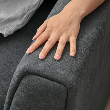 Sofa-lova su šezlongu, 3 vietų, tamsiai pilka