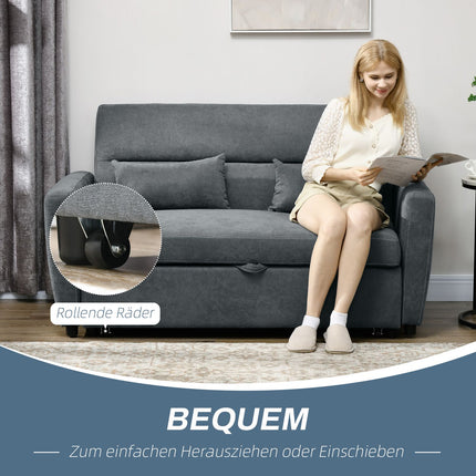 Sofa-lova, dvivietė sofa su lovos funkcija, reguliuojamas atlošas, apmušta sofa su dekoratyvinėmis pagalvėlėmis, aksomo imitacija