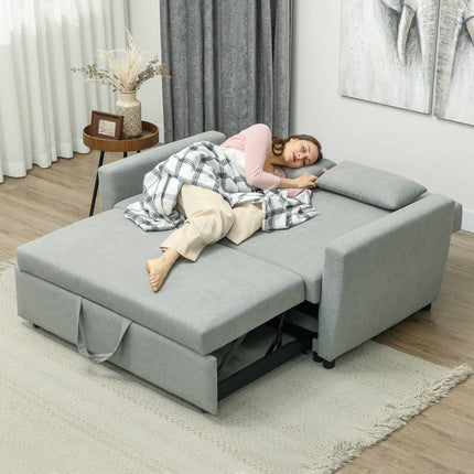Sofa-lova, dvivietė sofa su miegojimo funkcija, reguliuojamas atlošas, sofa su pagalvėlėmis, aksominė imitacija, sofa-lova su patalynės dėže svetainei, svečių kambariui, šviesiai pilka