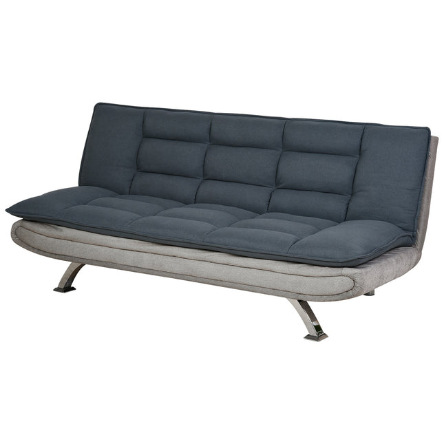 Sofa-lova, sulankstoma sofa, trivietė sofa su audiniu, šezlongas, sofa-lova, sofa su miegojimo funkcija, sofos komplektas, reguliuojamas kampas, pilka + smėlio spalvos