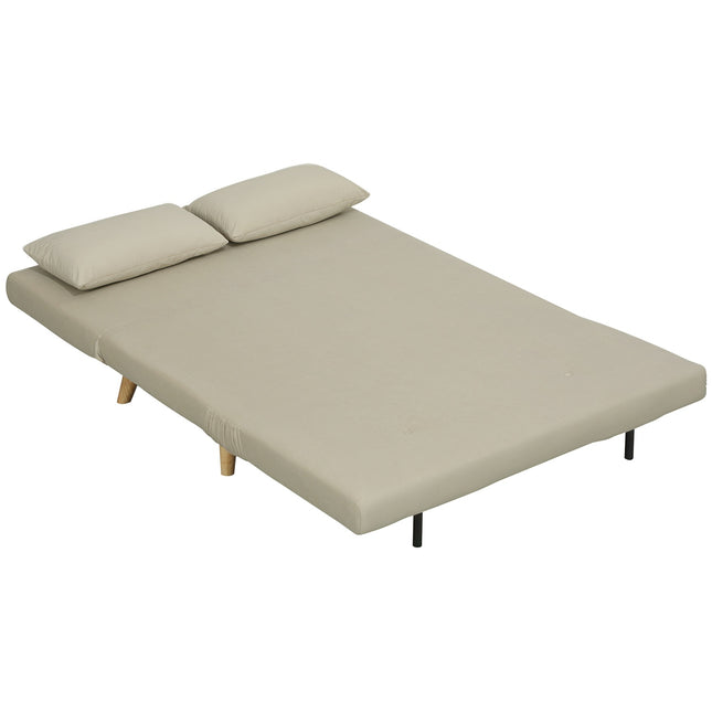 Sofa-lova su miegojimo funkcija 130 x 78 cm sofa su juosmens pagalvėle, aksominė, reguliuojamas atlošas svetainei, miegamajam, smėlio spalvos
