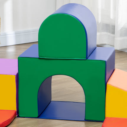 Minkšti statybiniai kaladėlės, 7 putplasčio statybiniai kaladėlės, milžiniški statybiniai kaladėlės, žaislai vaikams nuo 1 iki 3 metų, dirbtinė oda, EPE