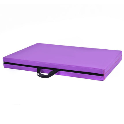 Minkštas grindų kilimėlis, gimnastikos kilimėlis, jogos kilimėlis, sulankstomas gimnastikos kilimėlis, 180x60x4cm - violetinis