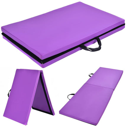 Minkštas grindų kilimėlis, gimnastikos kilimėlis, jogos kilimėlis, sulankstomas gimnastikos kilimėlis, 180x60x4cm - violetinis