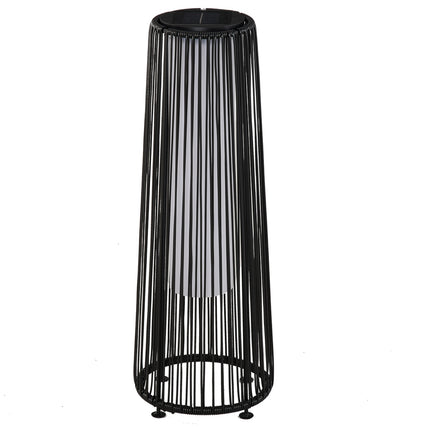 Saulės energija varomas sodo šviestuvas, vandeniui atsparus sodo šviestuvas su šviesos jutikliu, automatinis LED, juodas, 21,5 x 21,5 x 61 cm