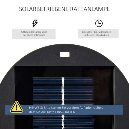 Saulės energija varomas sodo šviestuvas, vandeniui atsparus sodo šviestuvas su šviesos jutikliu, automatinis LED, juodas, 21,5 x 21,5 x 61 cm