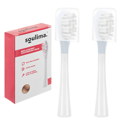 „Sonic“ dantų šepetėlio galvutės, minkštos ir vidutinio kietumo, 2 vnt., baltos
