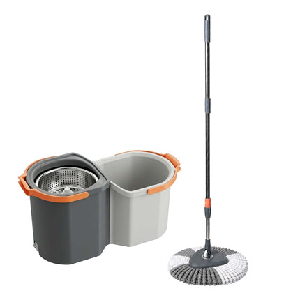 Šluosčių rinkinys su kibiru, 2 skyriai, 7,5 l talpa