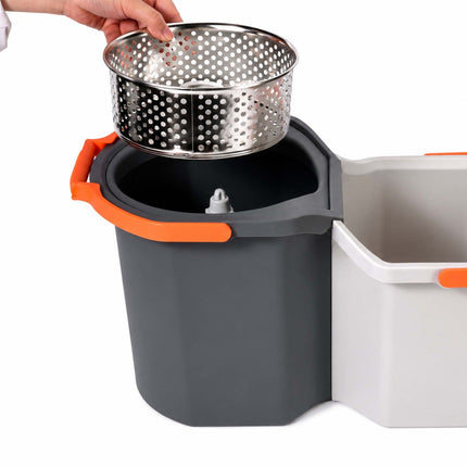 Šluosčių rinkinys su kibiru, 2 skyriai, 7,5 l talpa