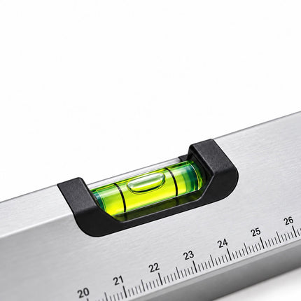 Spirit Level Set of 3, 40, 60 and 100 cm, Aluminium – 0°, 45°, 90° Vials, Silver