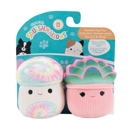 Dviejų spalvų pliušinis žaislas šunims „Squishmallows“, cypiantis, 9 cm