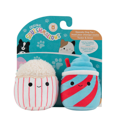 Dviejų spalvų pliušinis žaislas šunims „Squishmallows“, cypiantis, 9 cm