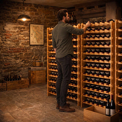 Stackable Bamboo Wine Rack for 36 Bottles, Self-Assembly, Natural