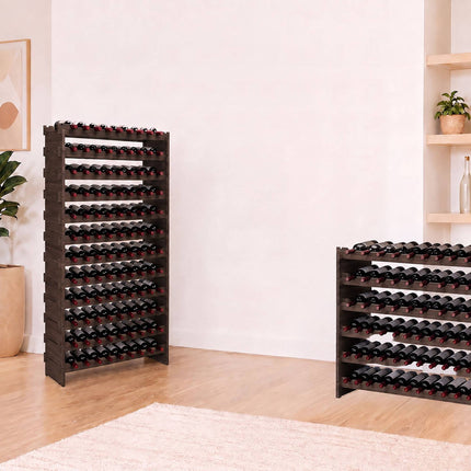 Stackable Bamboo Wine Rack for 45 Bottles, Self-Assembly, Dark Brown