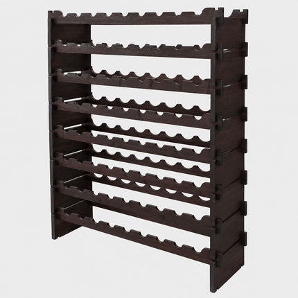 Stackable Bamboo Wine Rack for 72 Bottles, Self-Assembly, Dark Brown