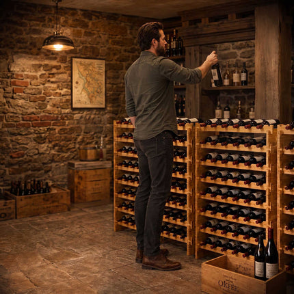 Stackable Bamboo Wine Rack for 72 Bottles, Self-Assembly, Natural