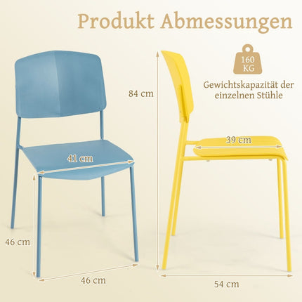 Sudedamos valgomojo kėdės, 4 vnt. komplektas - ergonomiškos, patvarios PP